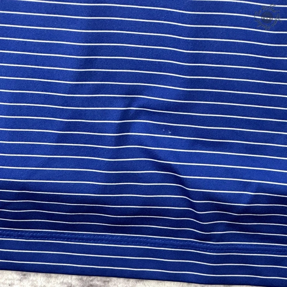 Nike Dri-Fit Polo Shirt Blue White Stripe Short Sleeve Men's (Possible) XL *Read